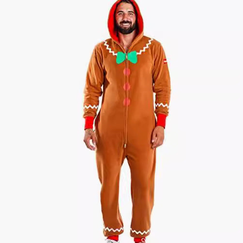 Christmas Heat Transfer Patch Mink Fur Men's And Women's Jumpsuit