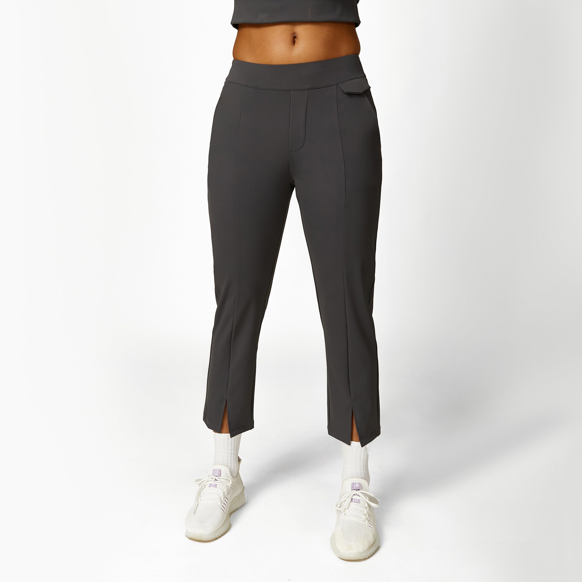 Loose Half Zipper And Lapel Sleeveless Top Casual Trousers Lace-up Shorts Three-piece Set