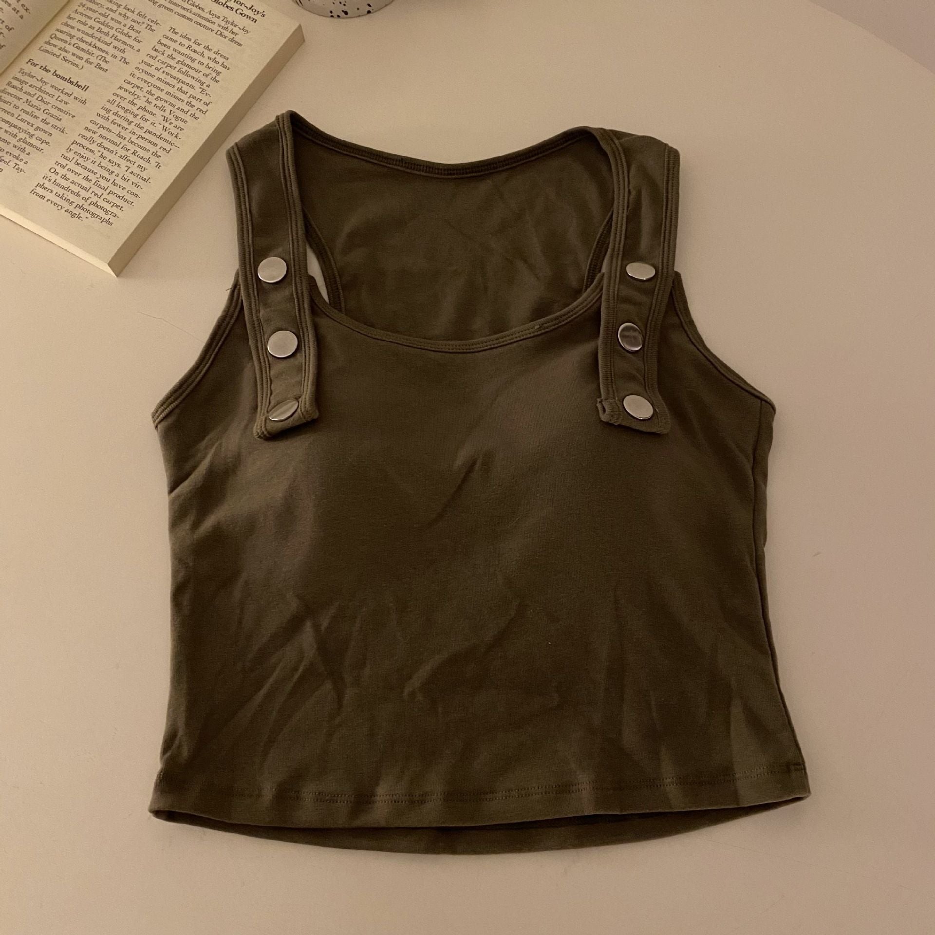 Cotton Hot Girl Button Design Camisole