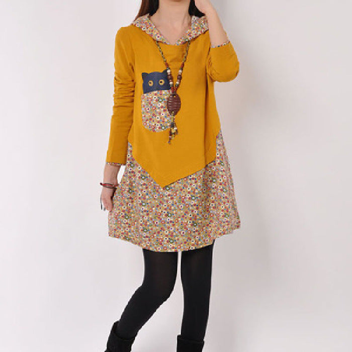 Loose Casual Skirt Korean Sports Long Sleeve Dress