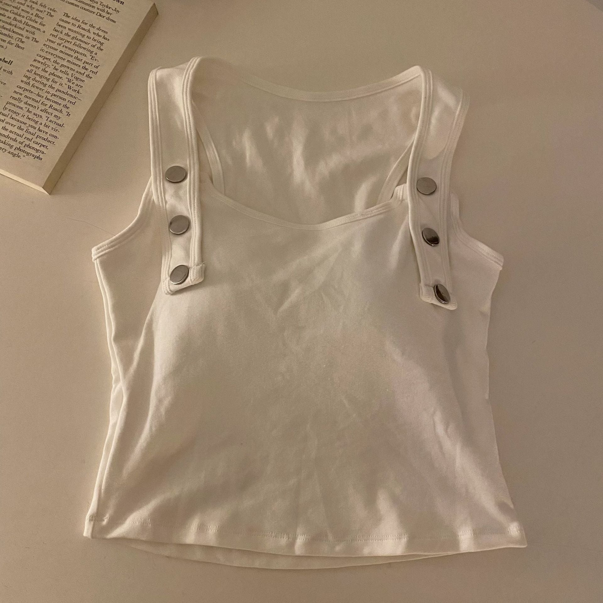 Cotton Hot Girl Button Design Camisole