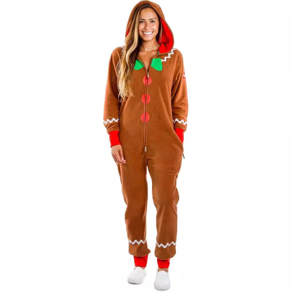 Christmas Heat Transfer Patch Mink Fur Men's And Women's Jumpsuit