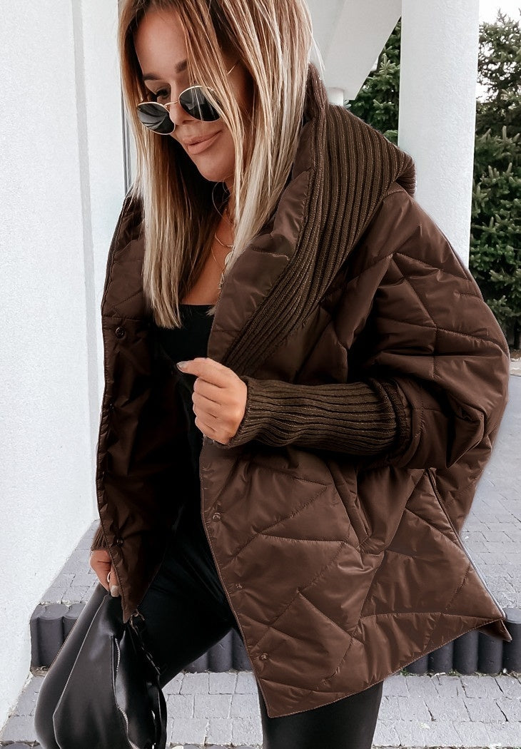 Women's Large Lapel Cotton-padded Coat Fashionable Jacket