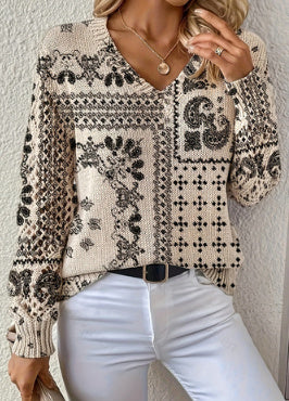 Printed Casual Cape Coat Cardigan Sweater