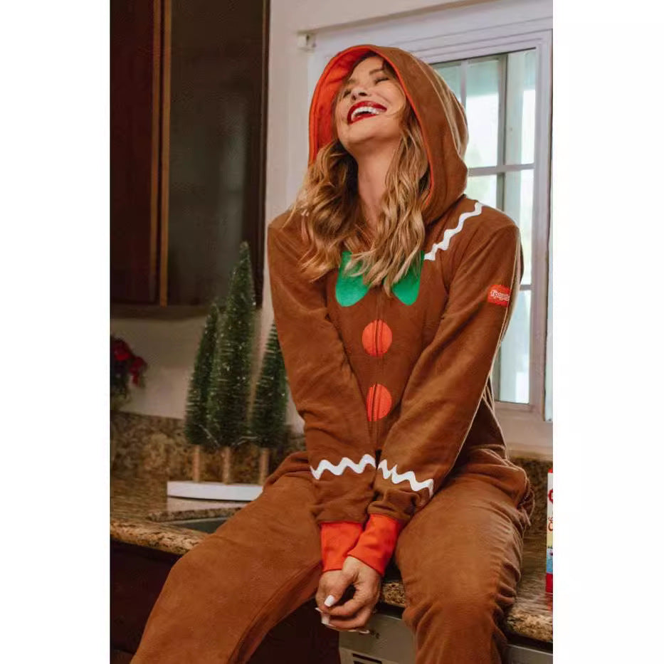 Christmas Heat Transfer Patch Mink Fur Men's And Women's Jumpsuit