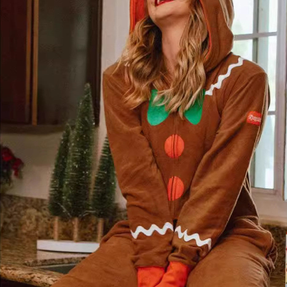 Christmas Heat Transfer Patch Mink Fur Men's And Women's Jumpsuit