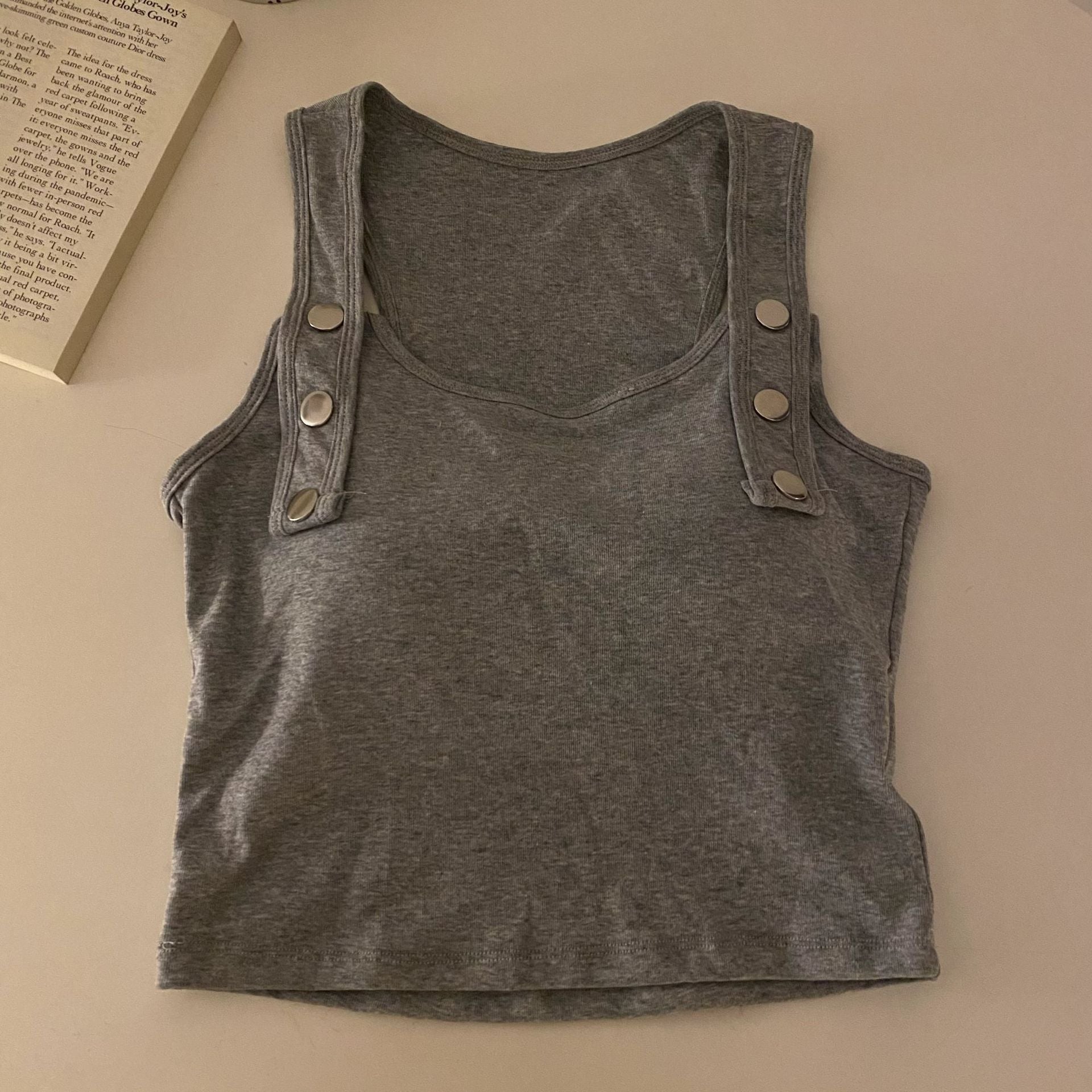 Cotton Hot Girl Button Design Camisole