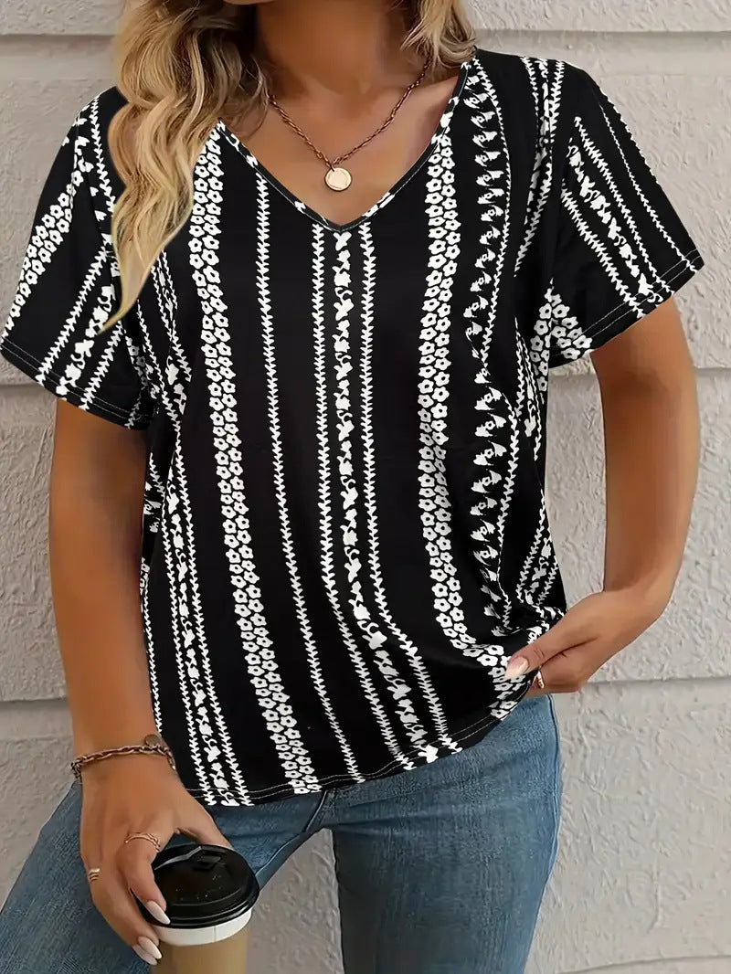 Summer New Casual Multicolor Design Women's T-shirt