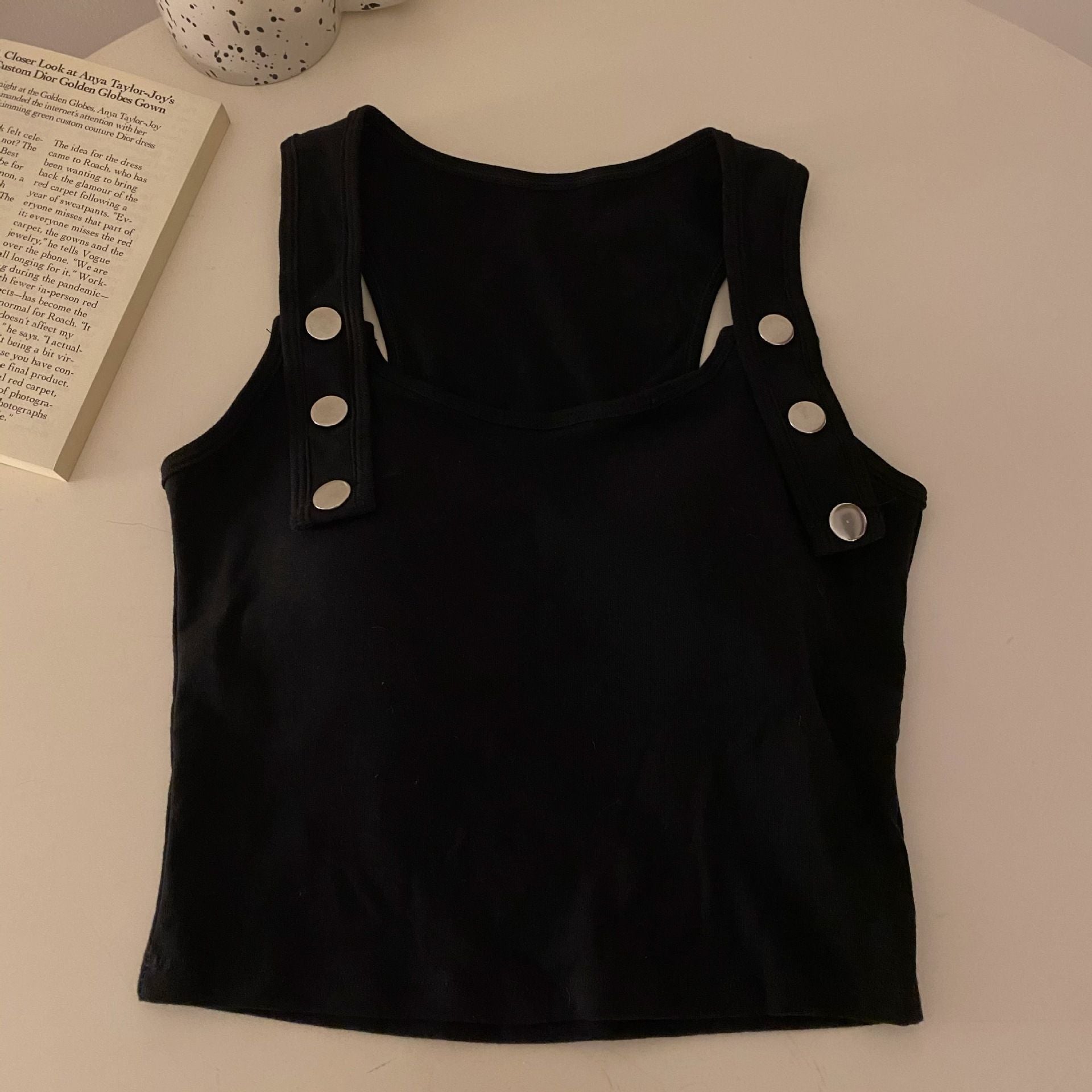 Cotton Hot Girl Button Design Camisole