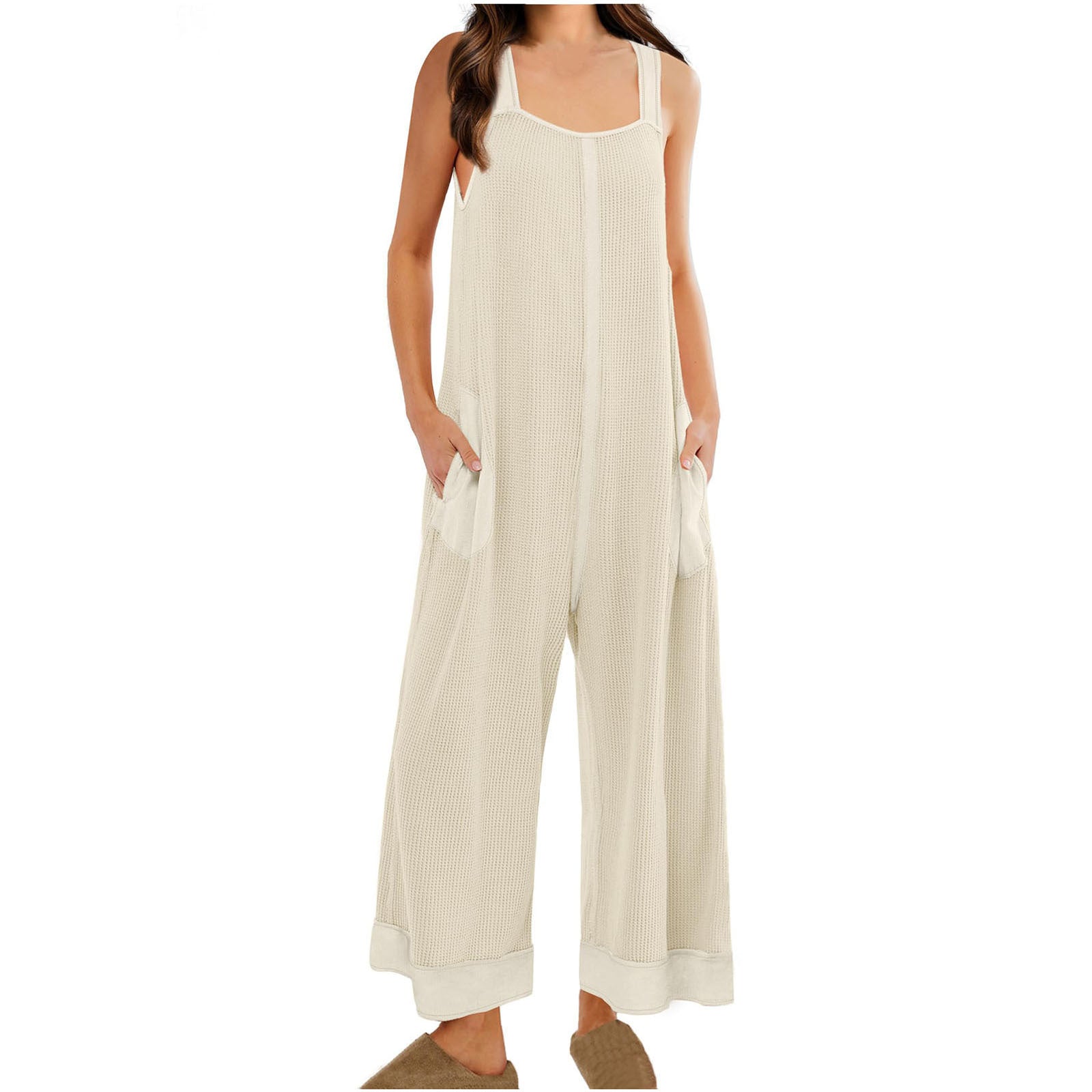 Women's Casual Loose Jumpsuit Sleeveless U-neck One-piece