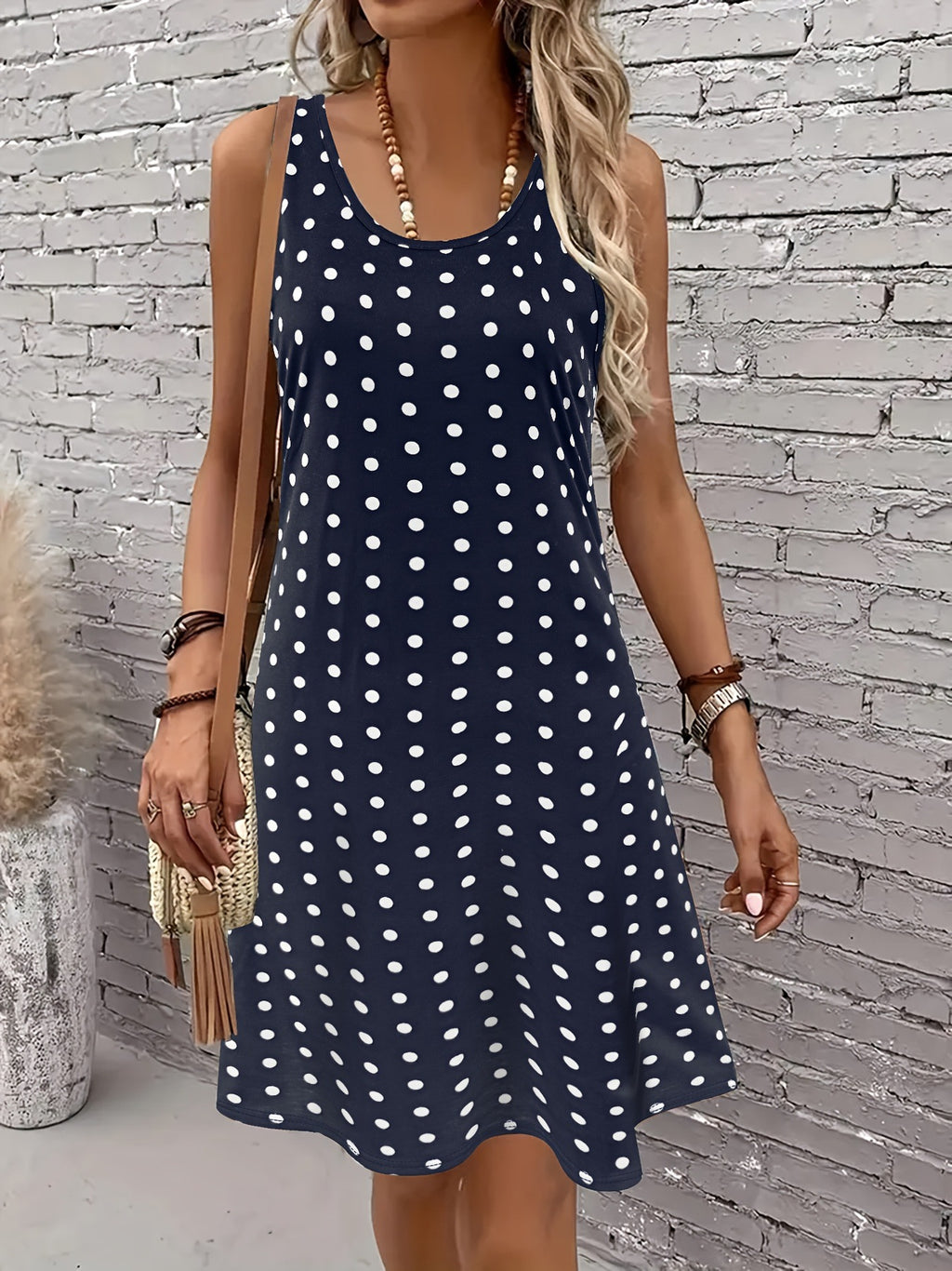 Women's 3D Digital Printing Sleeveless Round Neck Loose Dress