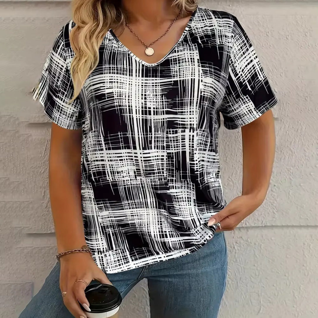 Summer New Casual Multicolor Design Women's T-shirt