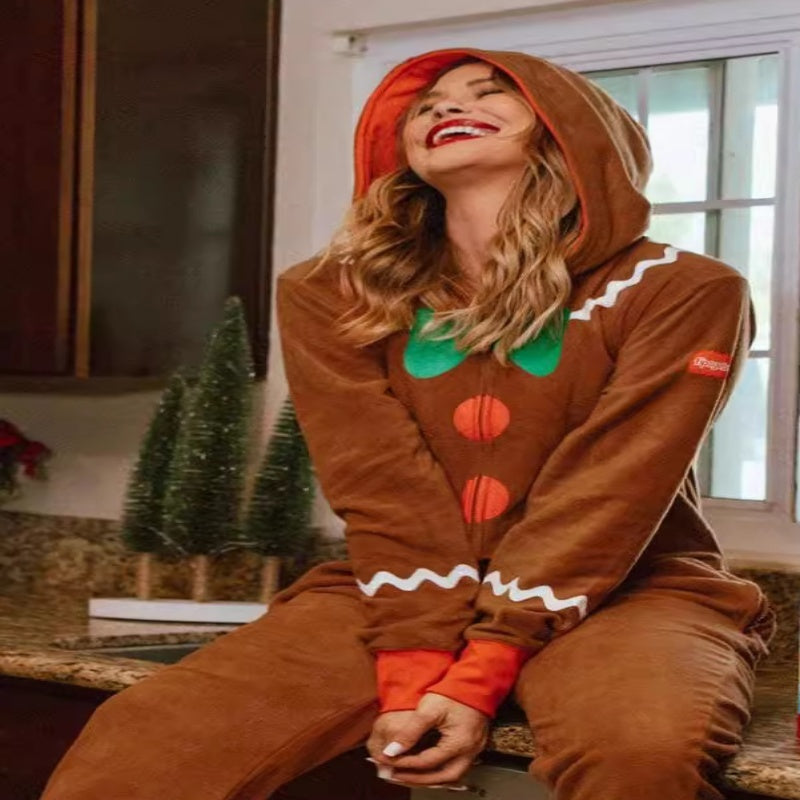 Christmas Heat Transfer Patch Mink Fur Men's And Women's Jumpsuit