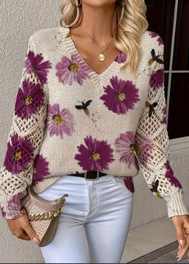 Printed Casual Cape Coat Cardigan Sweater
