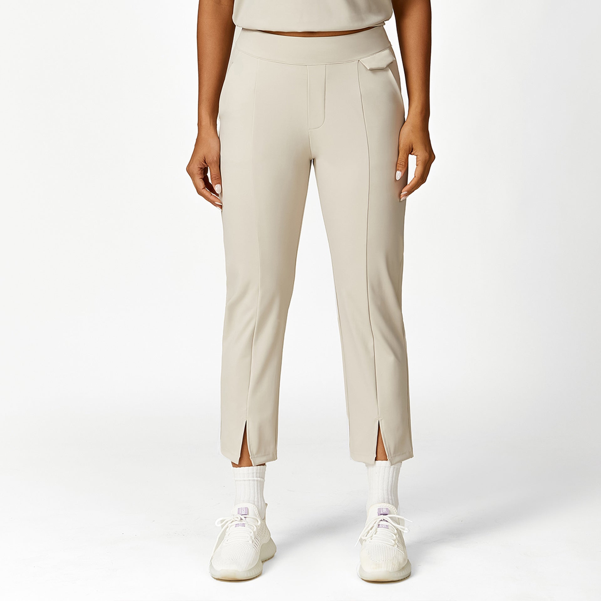 Loose Half Zipper And Lapel Sleeveless Top Casual Trousers Lace-up Shorts Three-piece Set