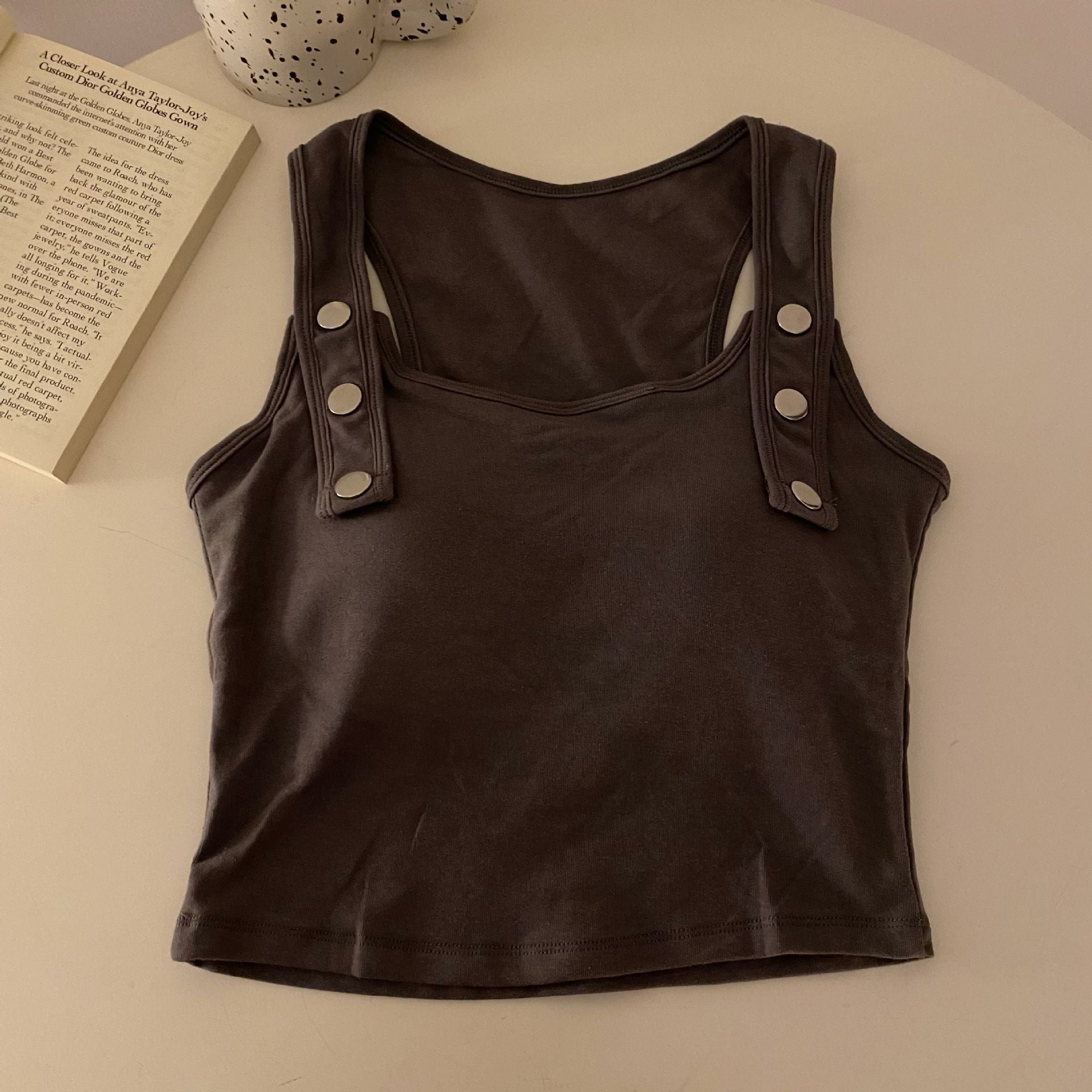 Cotton Hot Girl Button Design Camisole