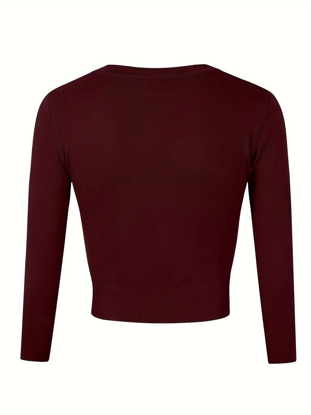 Solid Color Button Up Front Woolen Sweater For Casual Wear